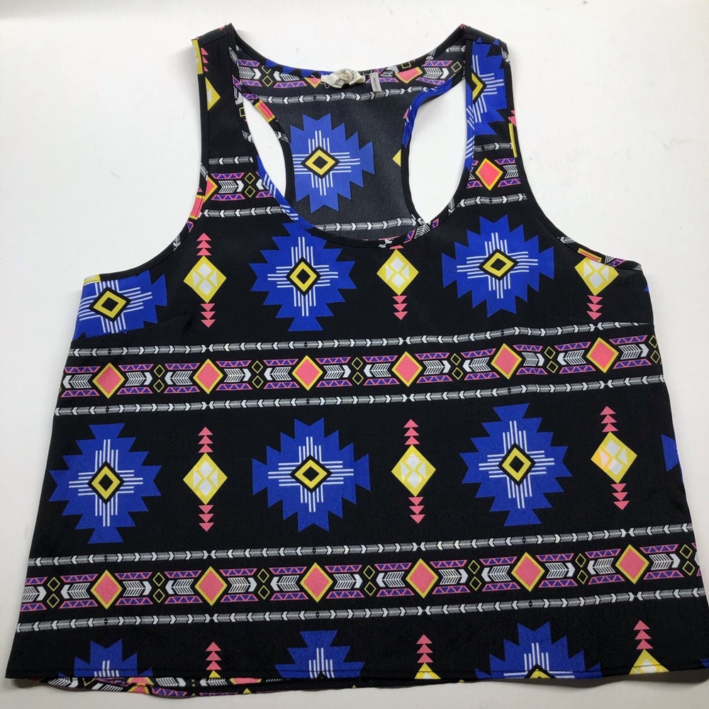 Tank Top Size Small One Clothing Loose Flowy Aztec Cropped